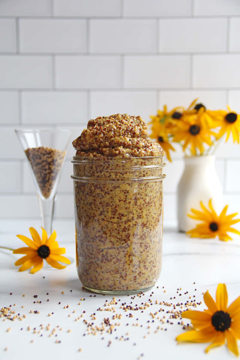 Homemade Whole Grain Mustard Jar Wallpaper