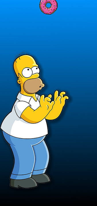 Homer Simpson Punch Hole Wallpaper