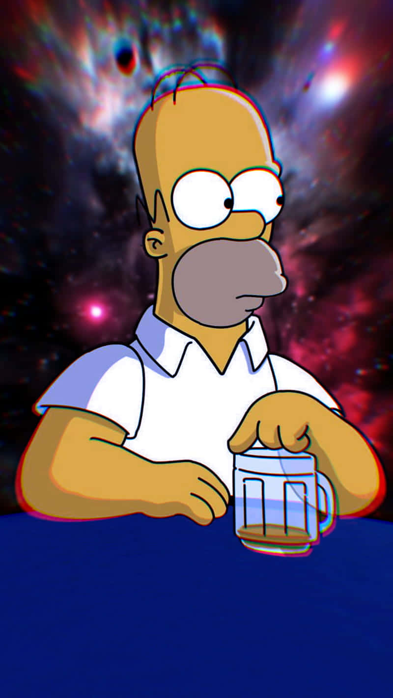 Homer Space Beer Drunk Wallpaper