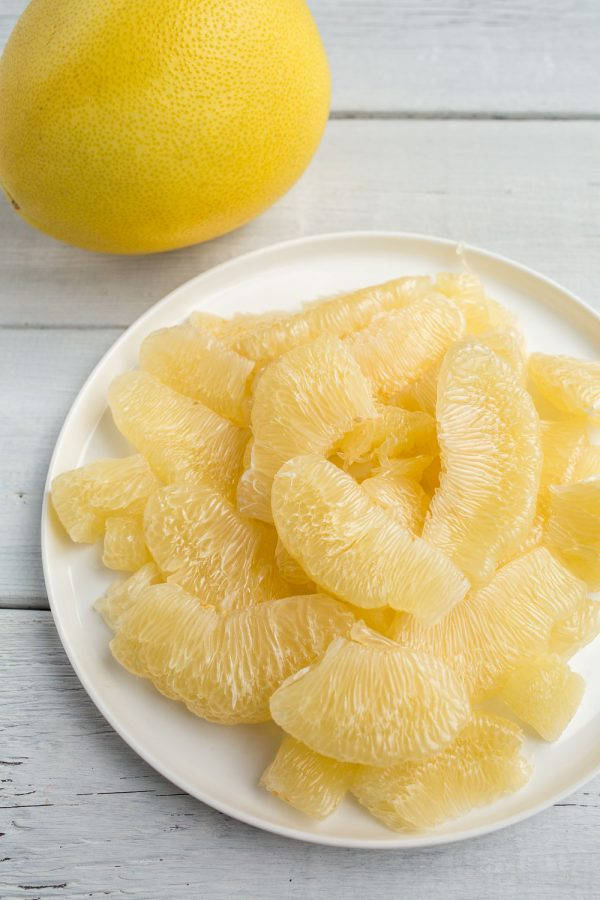 Honey Pomelo On Plate Wallpaper