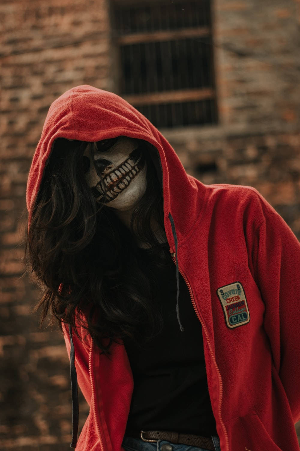 Hoodie Girl Skeleton Face Paint Wallpaper