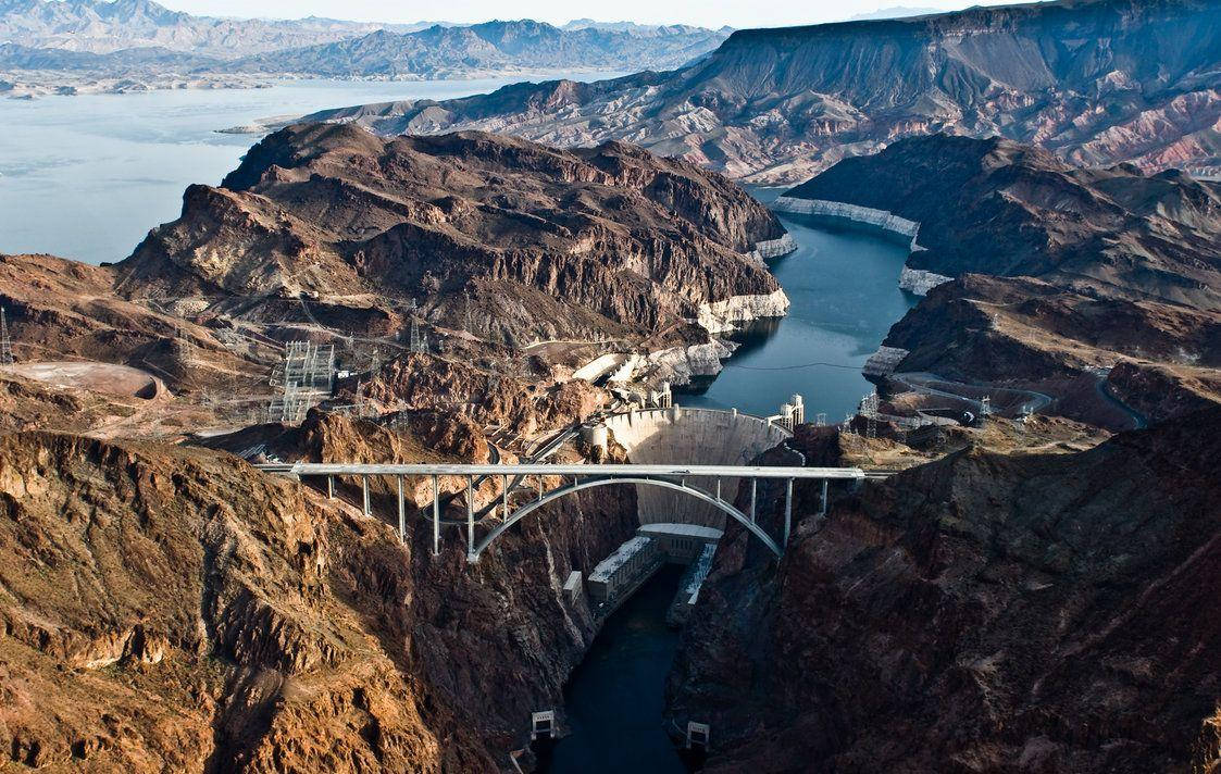 Hoover Dam And Mountain Landscape Wallpaper