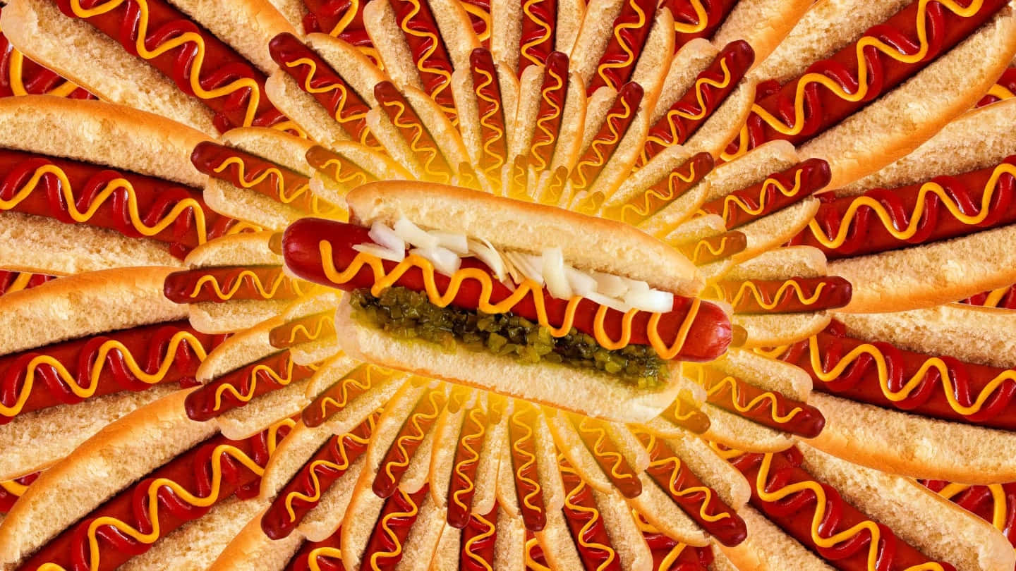 Hot Dog Pattern Background Wallpaper