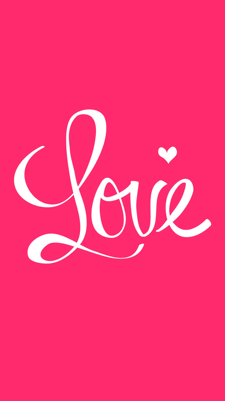 Hot Pink And Cute Valentine Love Word Wallpaper