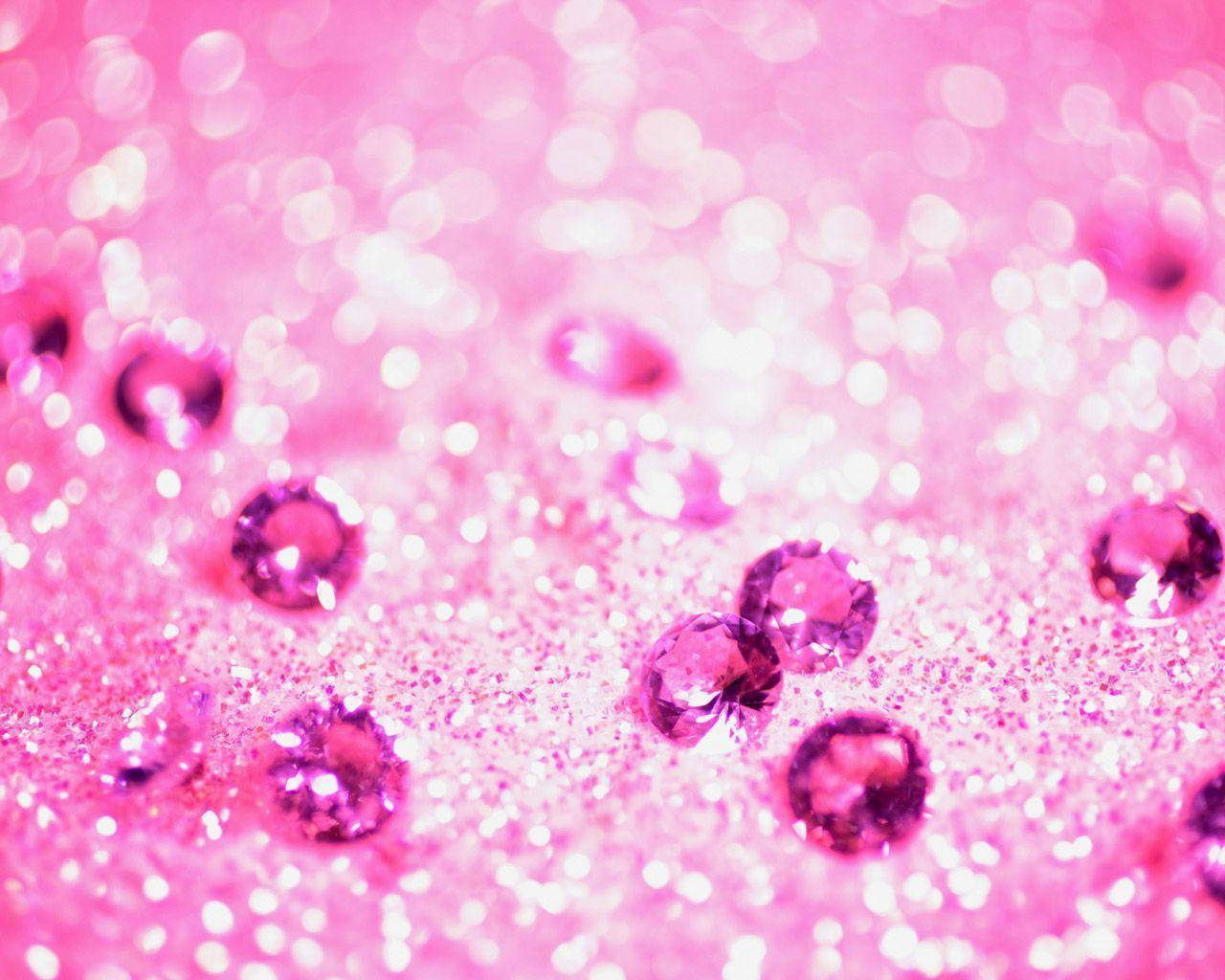 Hot Pink Crystals And Glitters Wallpaper