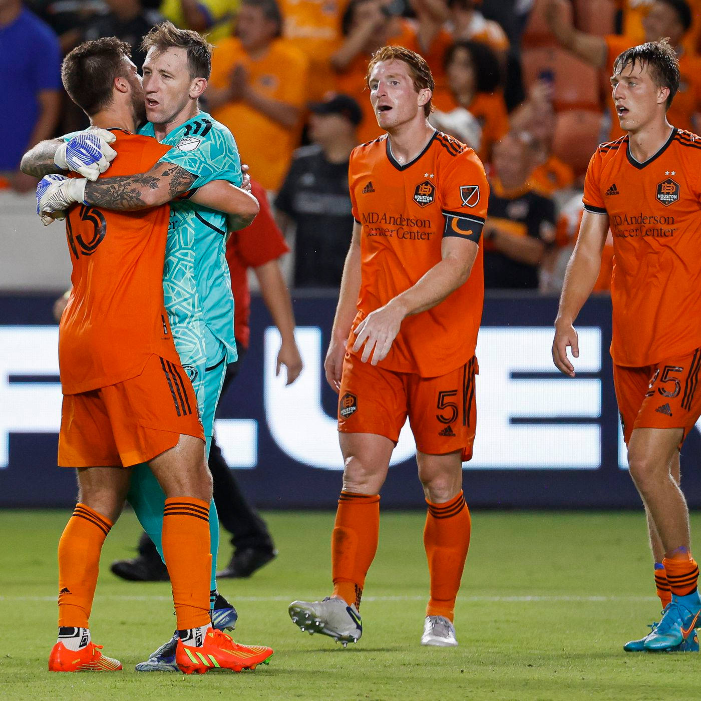 Houston Dynamo Players Hugging Wallpaper