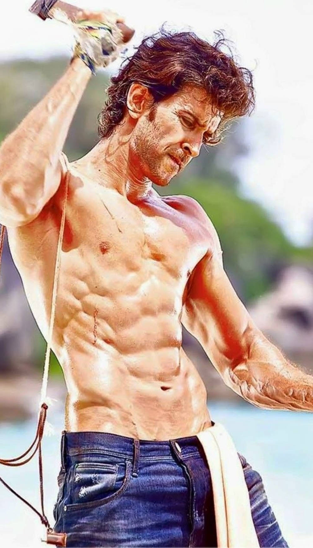 Hrithik Roshan Body In Jeans Wallpaper