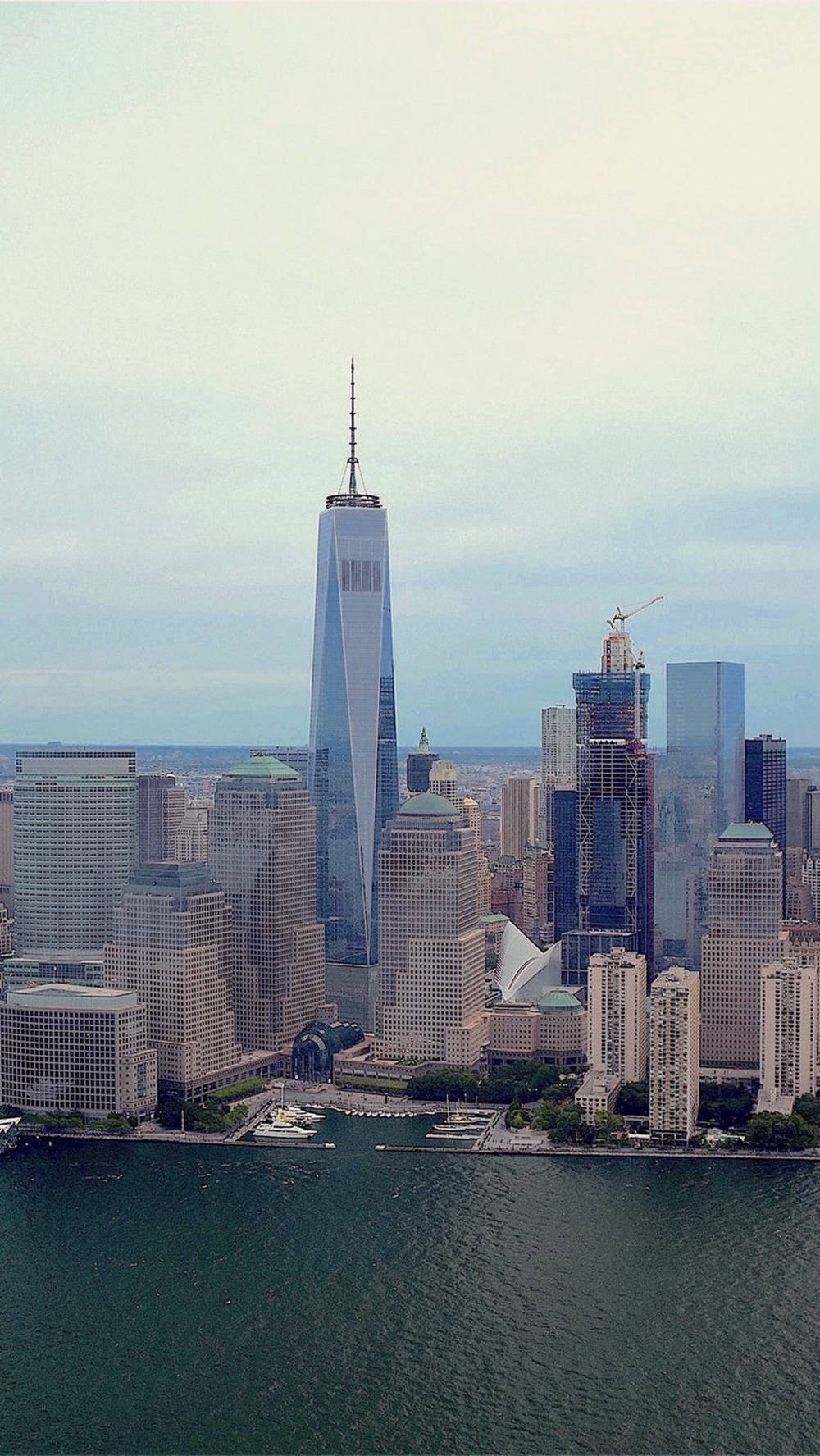 Hudson River And New York Skyline Iphone Wallpaper