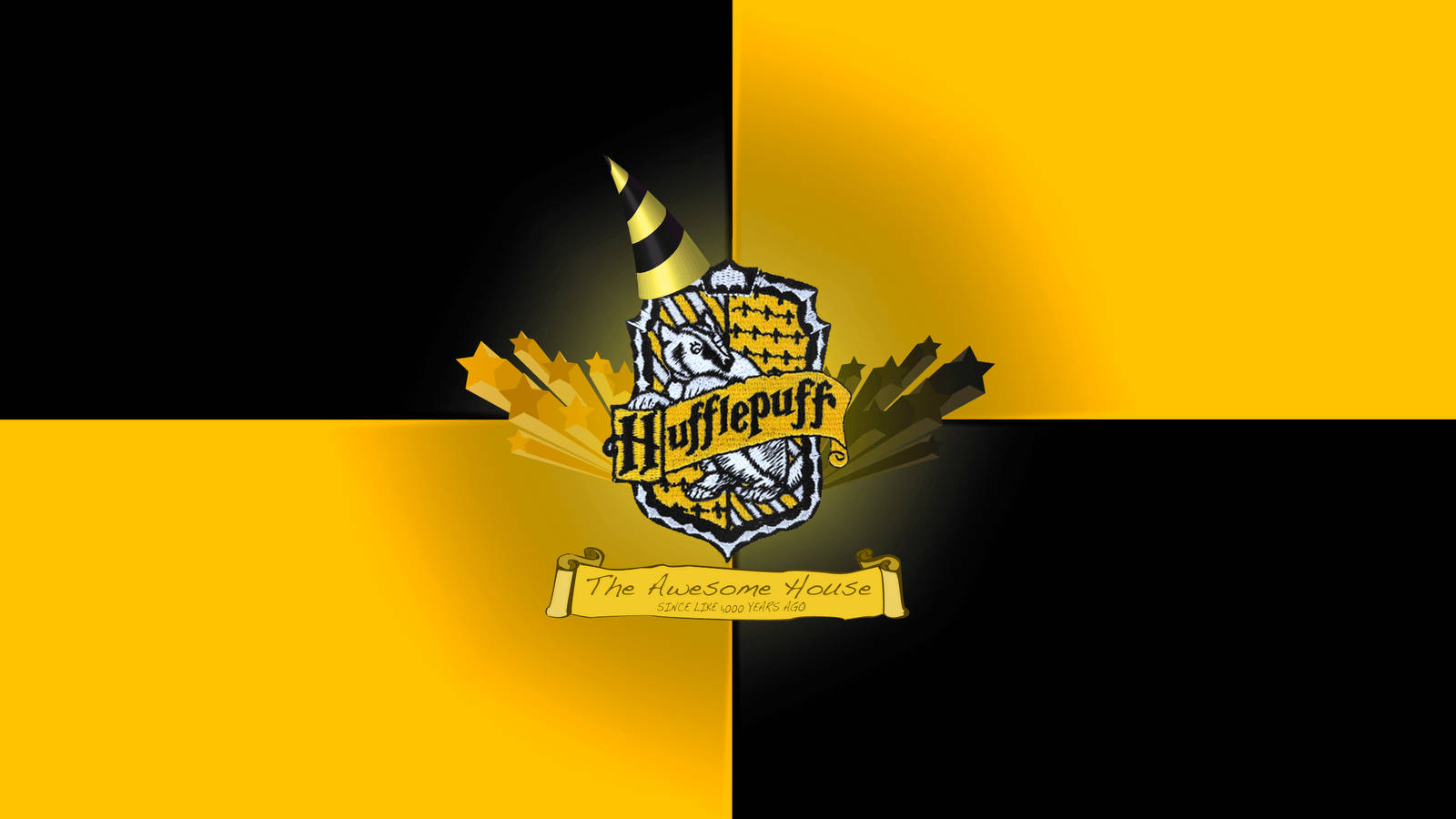 Hufflepuff Logo Black And Yellow Wallpaper