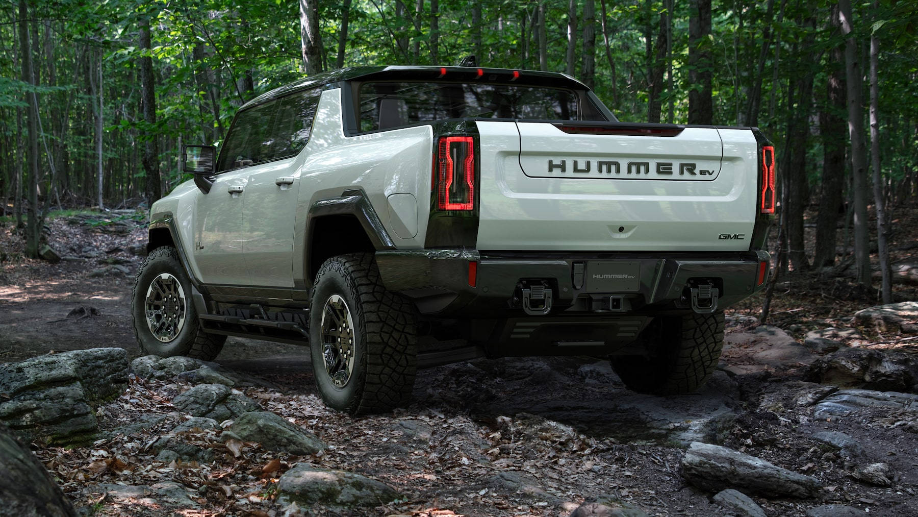 Hummer Pickup Truck In Forest Wallpaper