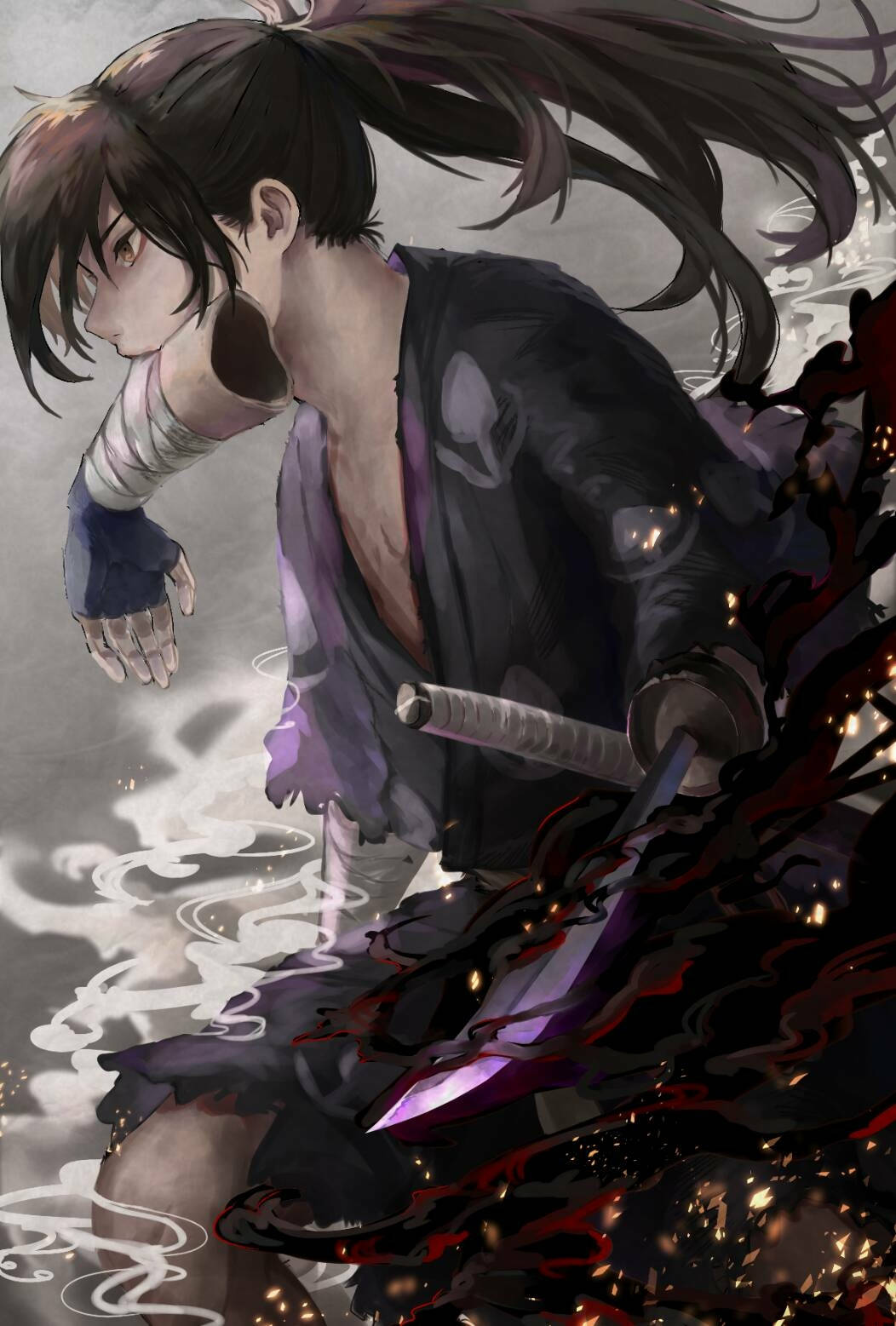 Hyakkimaru Of Dororo Wields His Trusty Twin Swords In The Epic Samurai Anime. Wallpaper