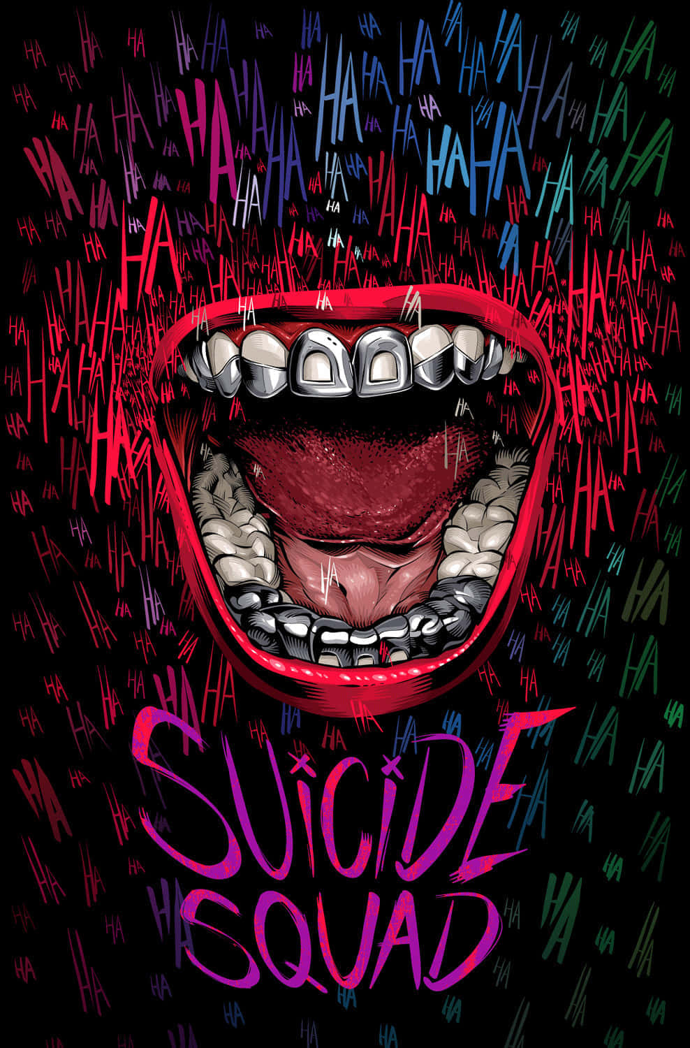 Hysterical Laughter Suicide Squad Artwork Wallpaper