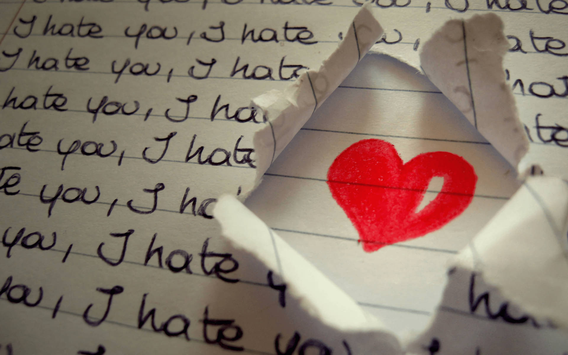 I Hate You With Red Heart Wallpaper