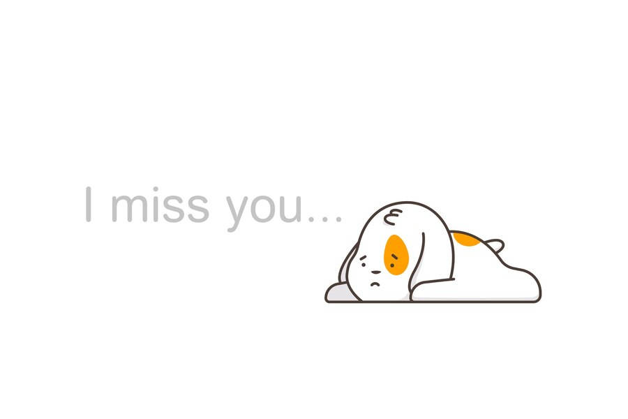 I Miss You Sad Dog Wallpaper