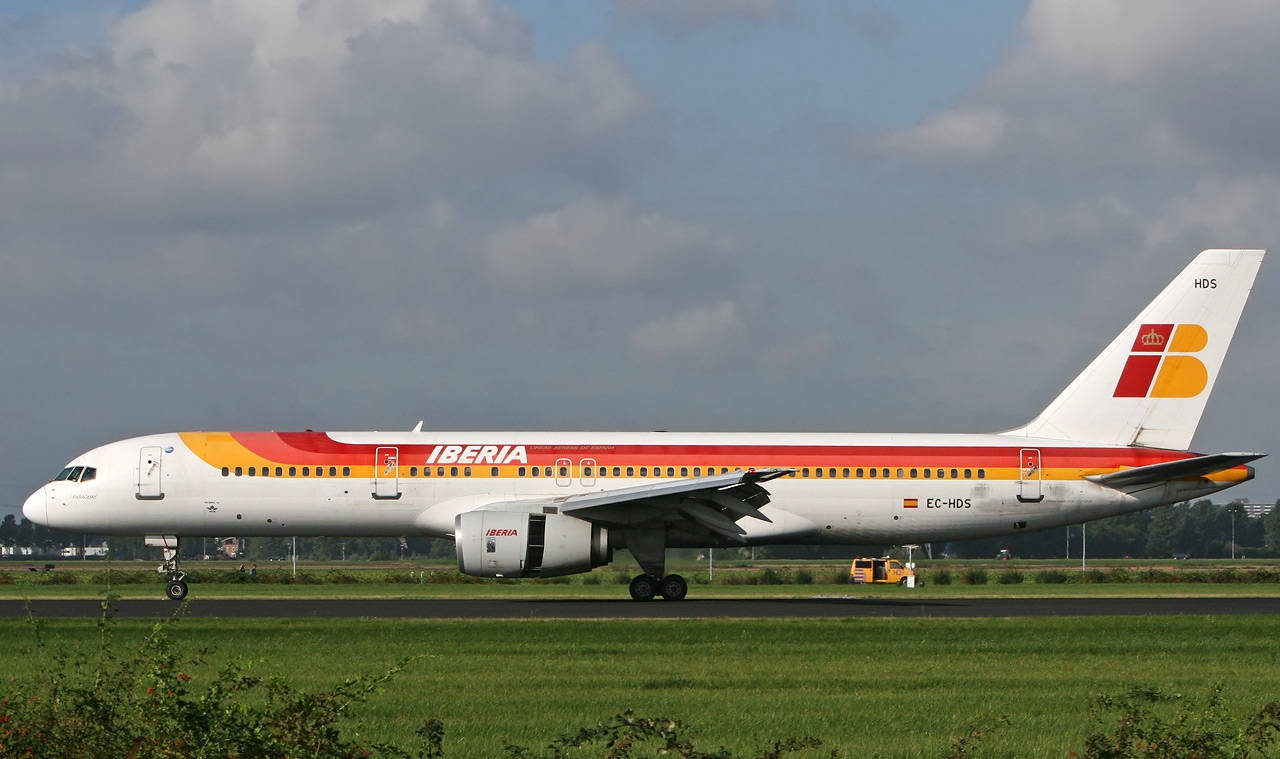 Iberia Airlines Large Passenger Airplane Taking Off Wallpaper