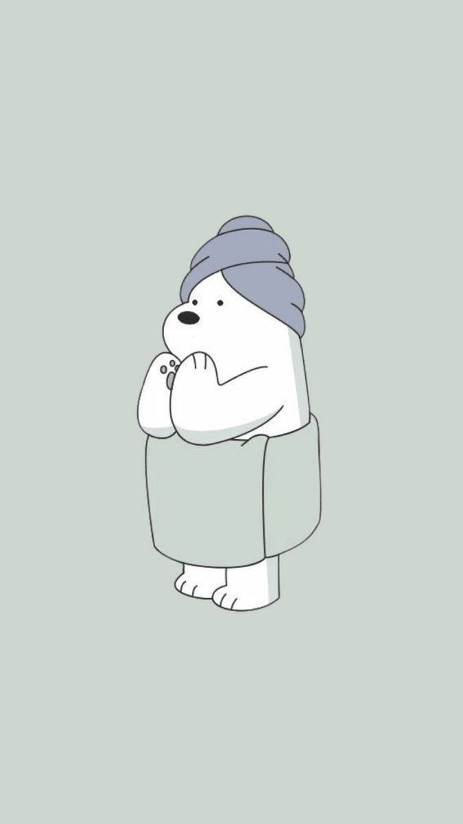 Ice Bear Cartoon Freshly Bathed Wallpaper