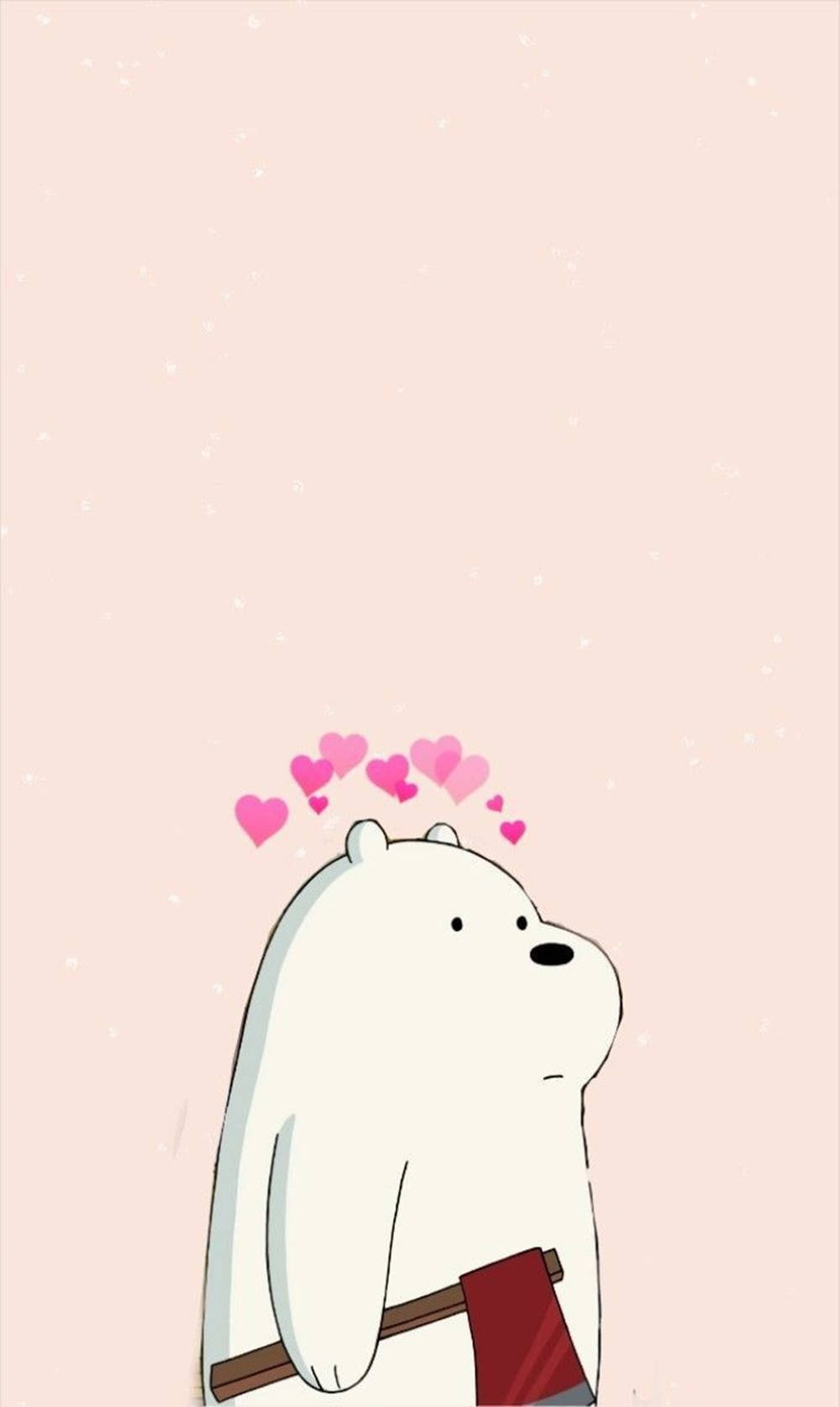 Ice Bear Cartoon Holding A Red Axe Wallpaper