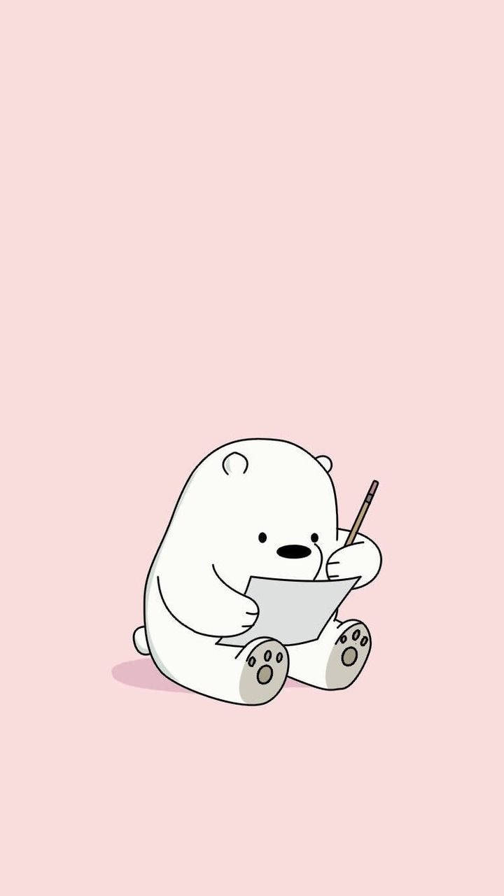 Ice Bear Plain Pink Wallpaper