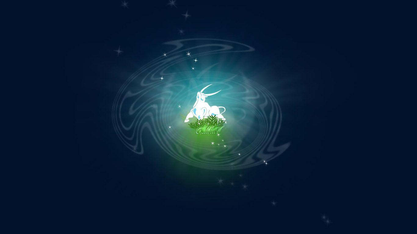 Illuminated Taurus Symbol - Spirit And Strength Of The Zodiac Wallpaper