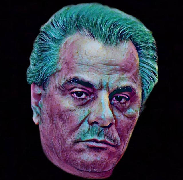 Illustration Of The Notorious John Gotti With Green Hair Wallpaper