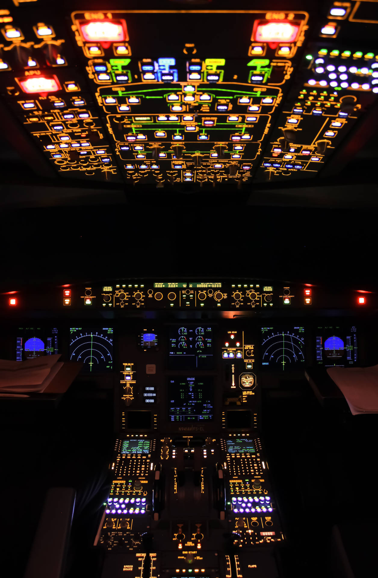 Image Modern Digital Airplane Cockpit Wallpaper