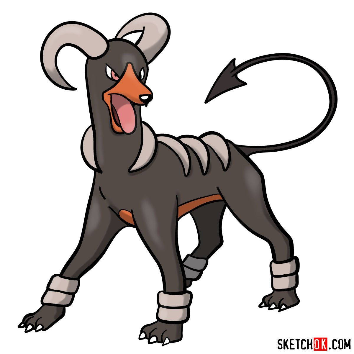 Imposing Houndoom In Action Wallpaper