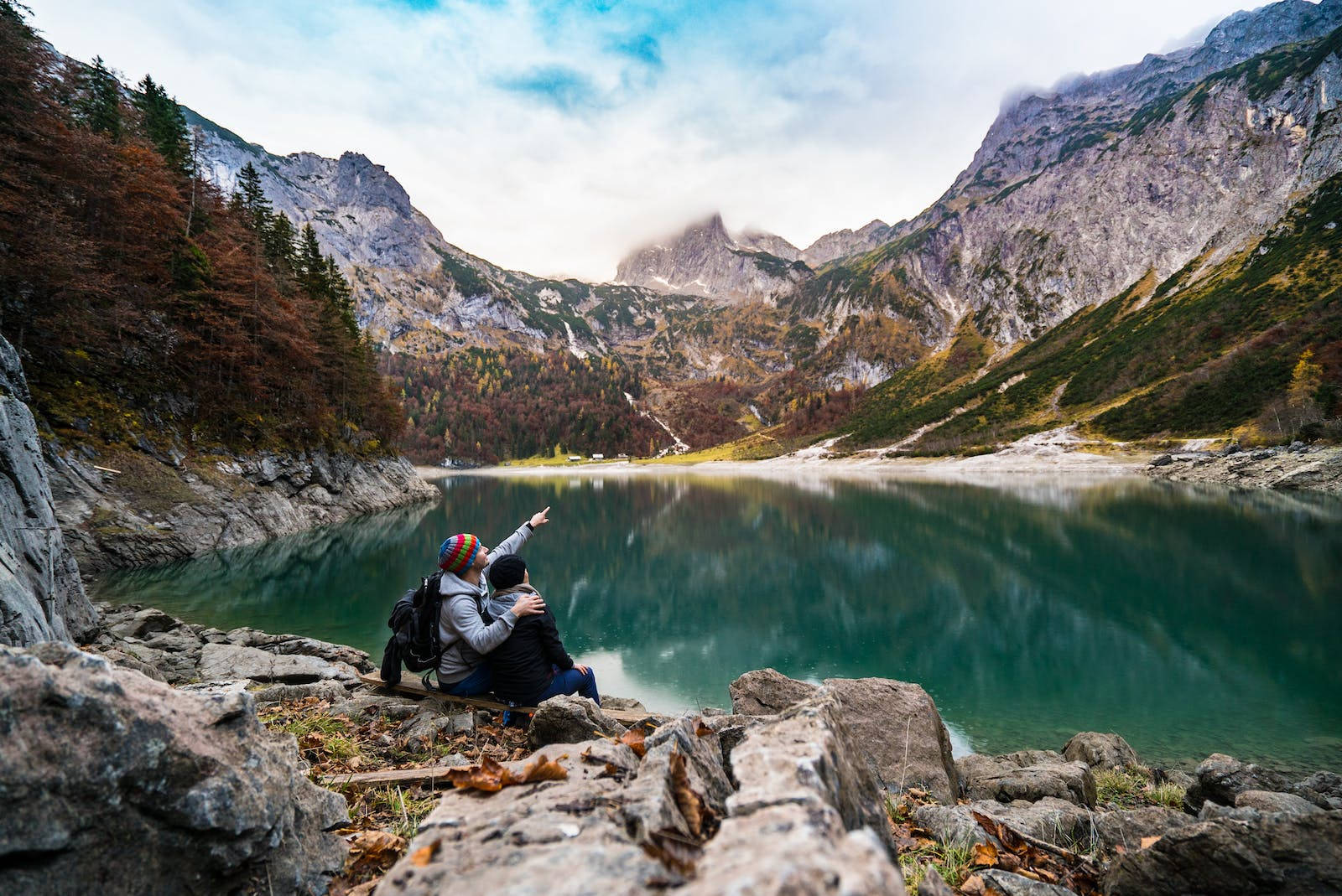 In Love Couples Near A Lake Wallpaper