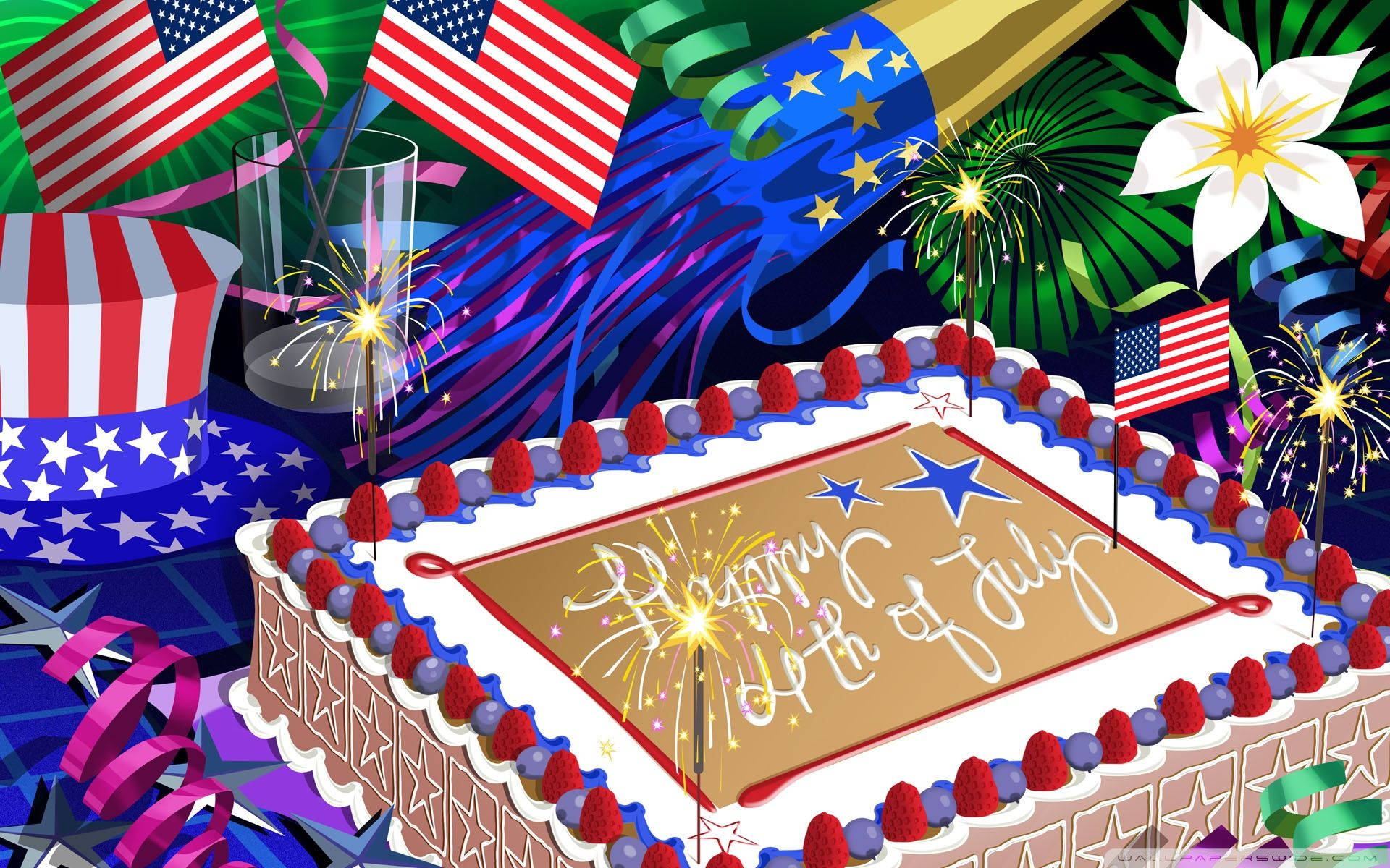 Independence Day Cake Celebration Wallpaper