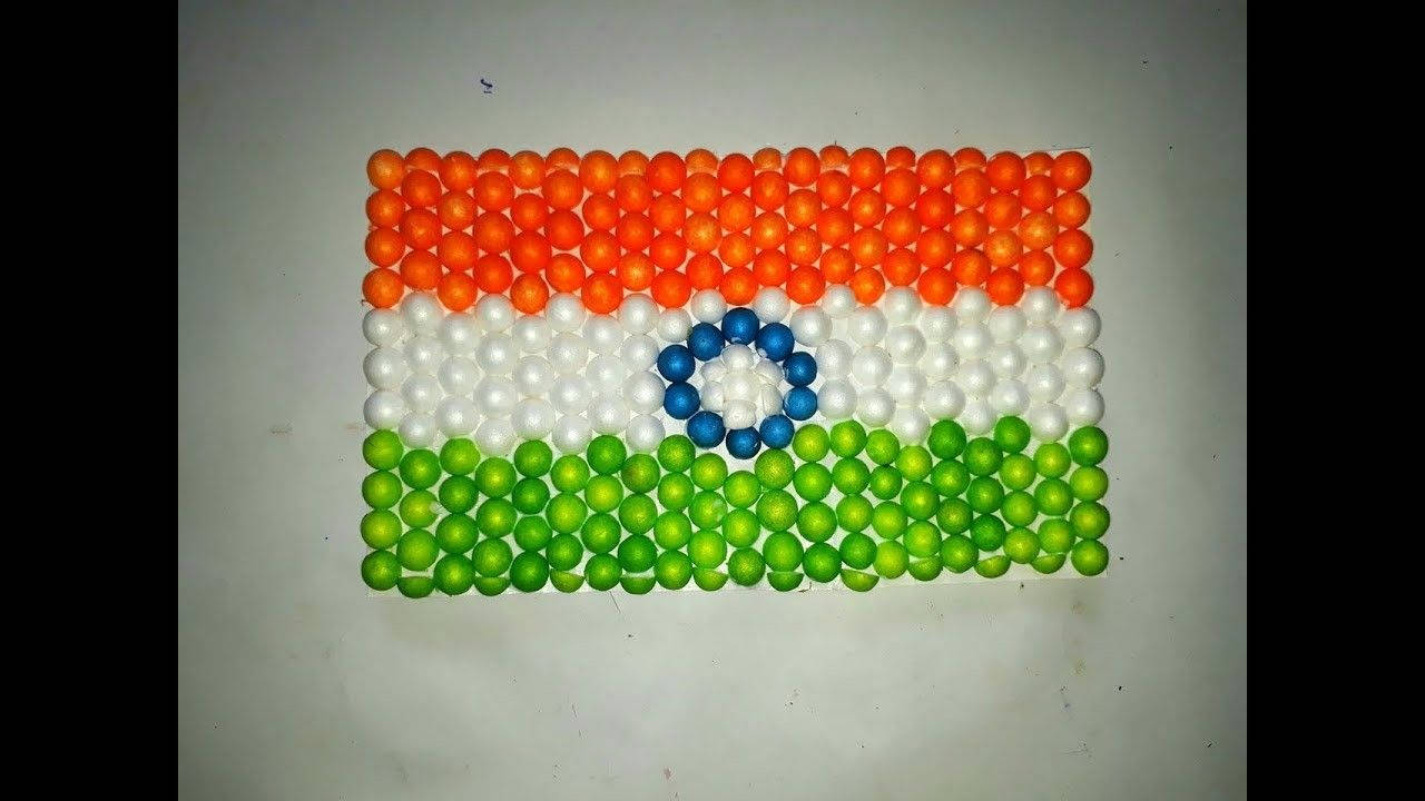 Indian Flag Made With Beads Wallpaper