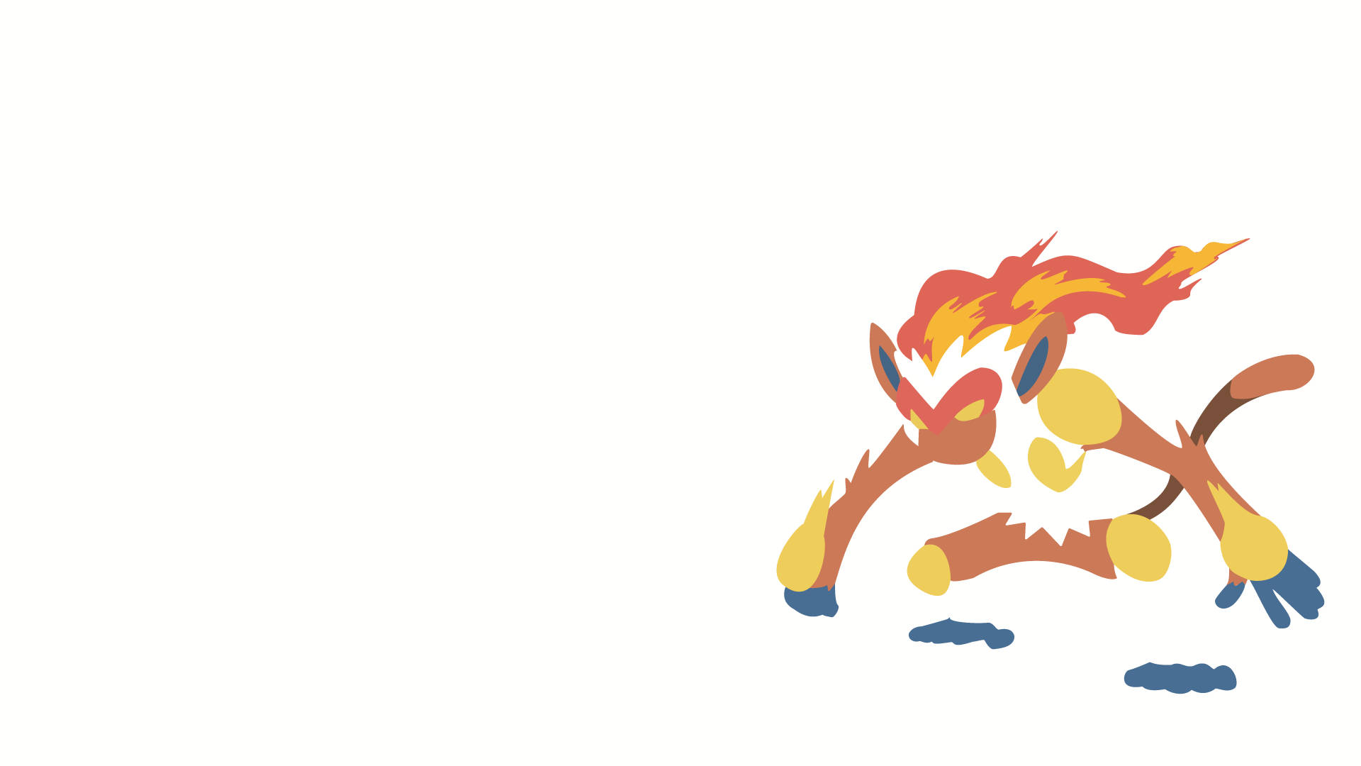 Infernape Minimalist White Wallpaper