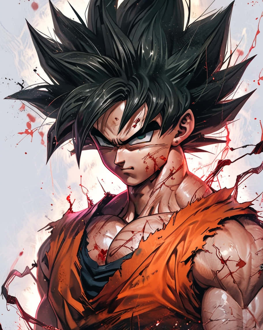 Intense Goku Battle Damage Wallpaper