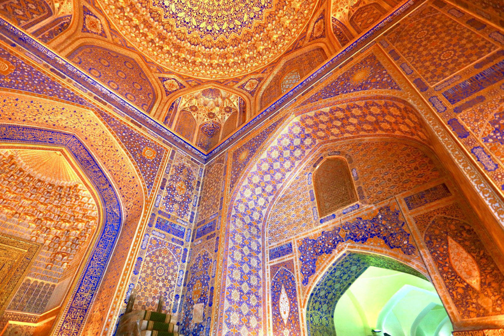 Interior Of Tilla-kari Madrassah Samarkand Wallpaper