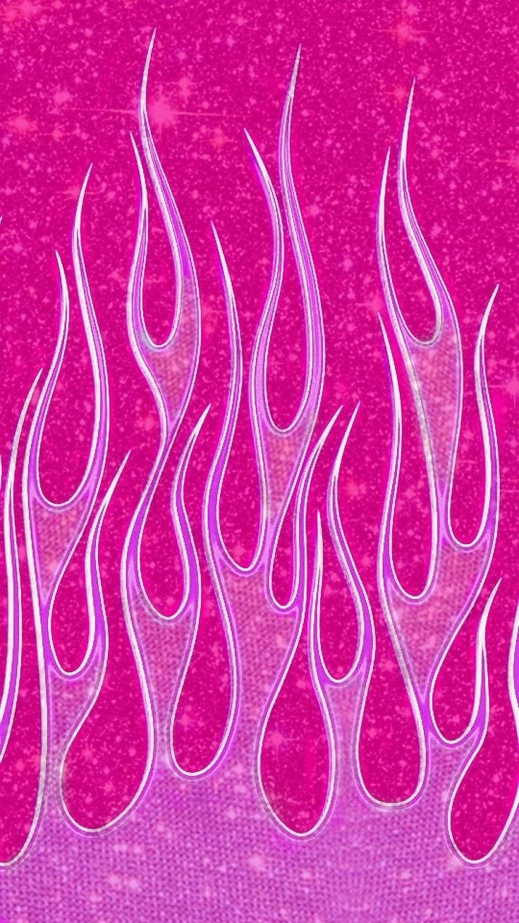 Iphone Baddie Hot Pink Flame Wallpaper