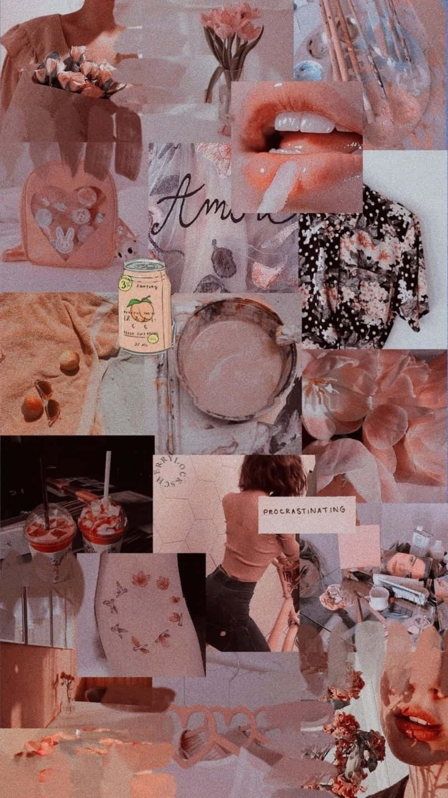 Iphone Collage Of Aesthetic Neon Orange Wallpaper