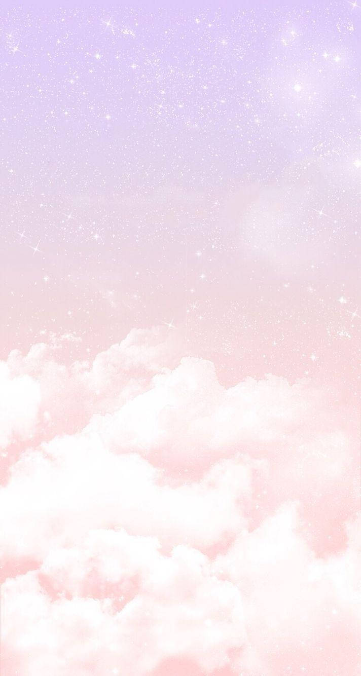 Iphone Pink Aesthetic Sparkling Clouds Wallpaper