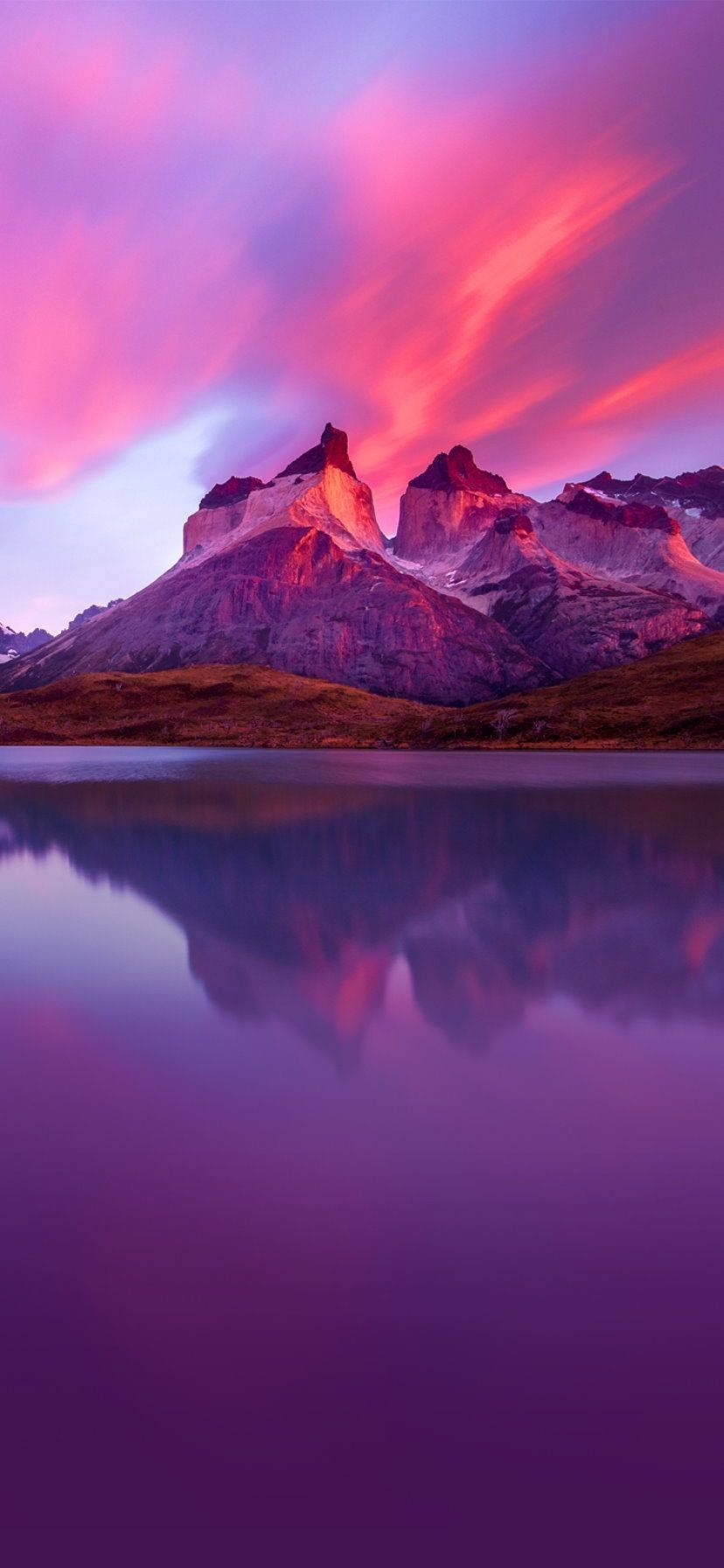 Iphone Xr Purple Lake Mountain Wallpaper