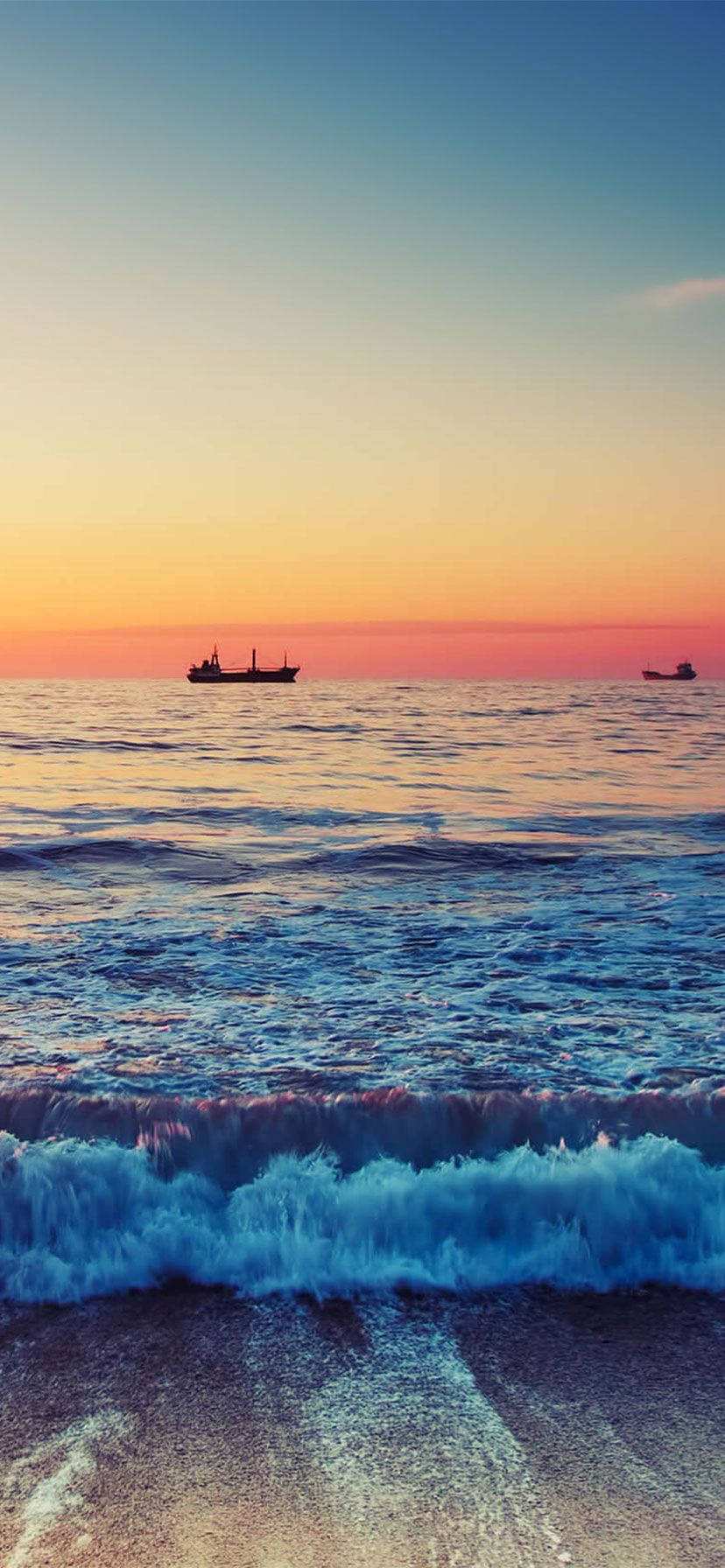 Iphone Xr Sea Waves Sunset Wallpaper