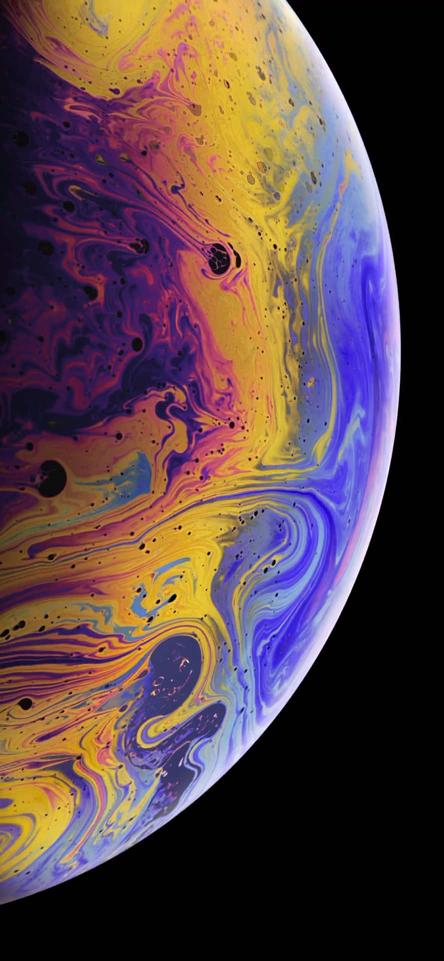 Iphones Xs Max Yellow And Blue Marble Patterns Wallpaper