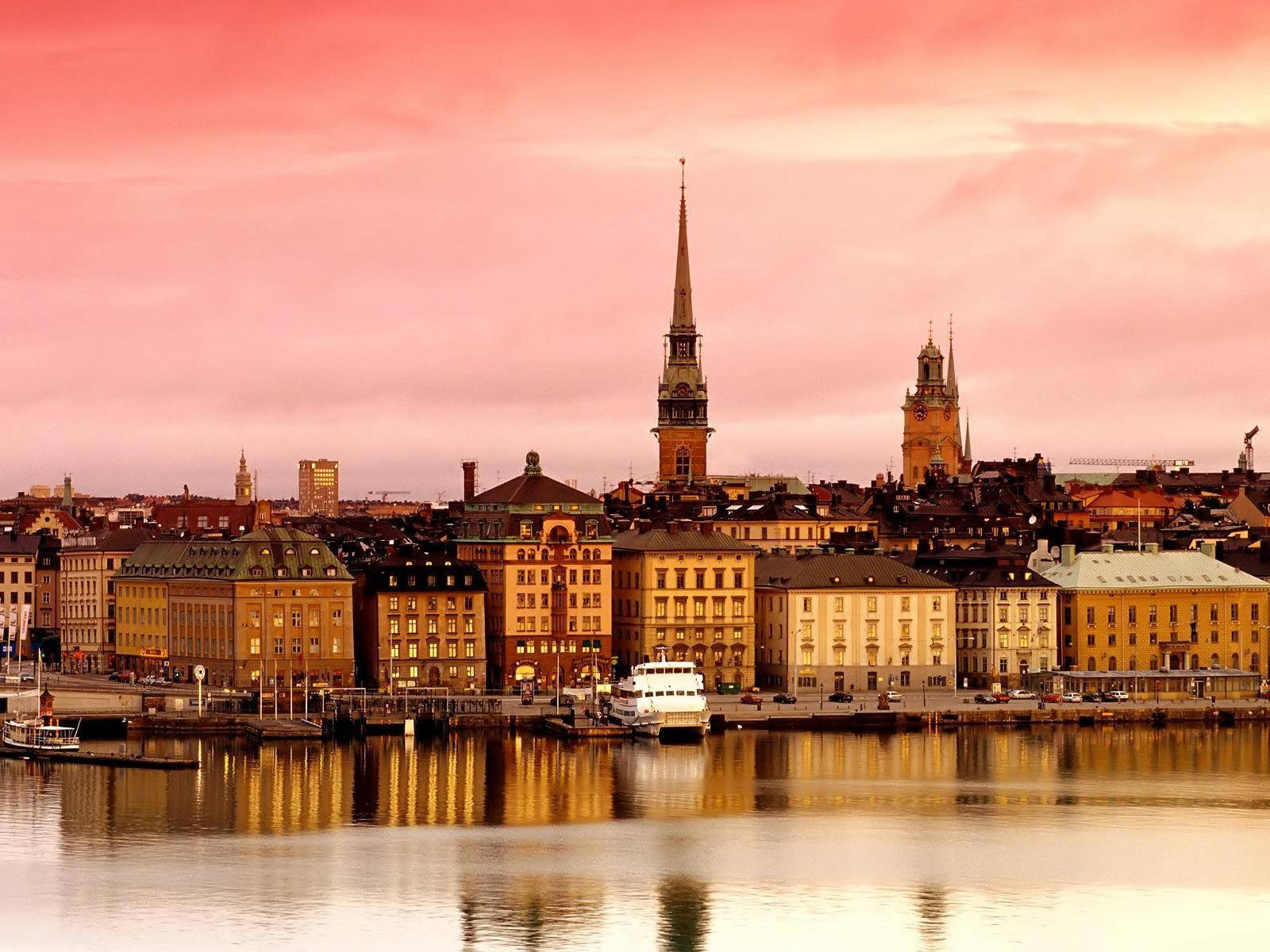 Islet Of Riddarholmen In Stockholm Wallpaper