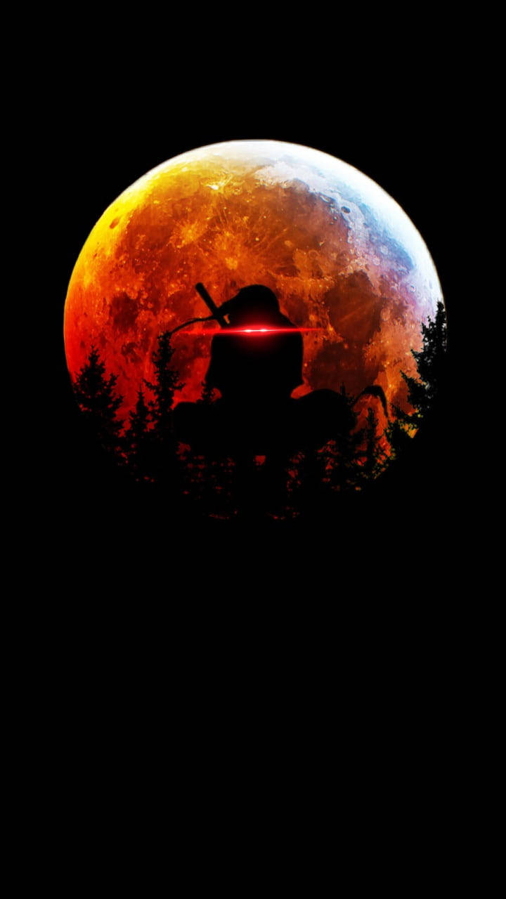 Itachi Cool Red Moon Wallpaper