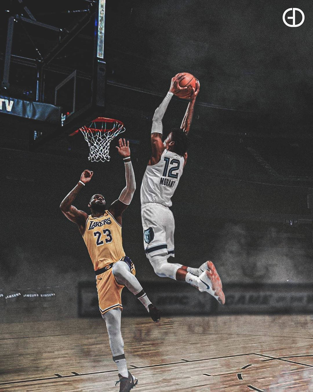 Ja Morant Dunk Against Lebron James Wallpaper