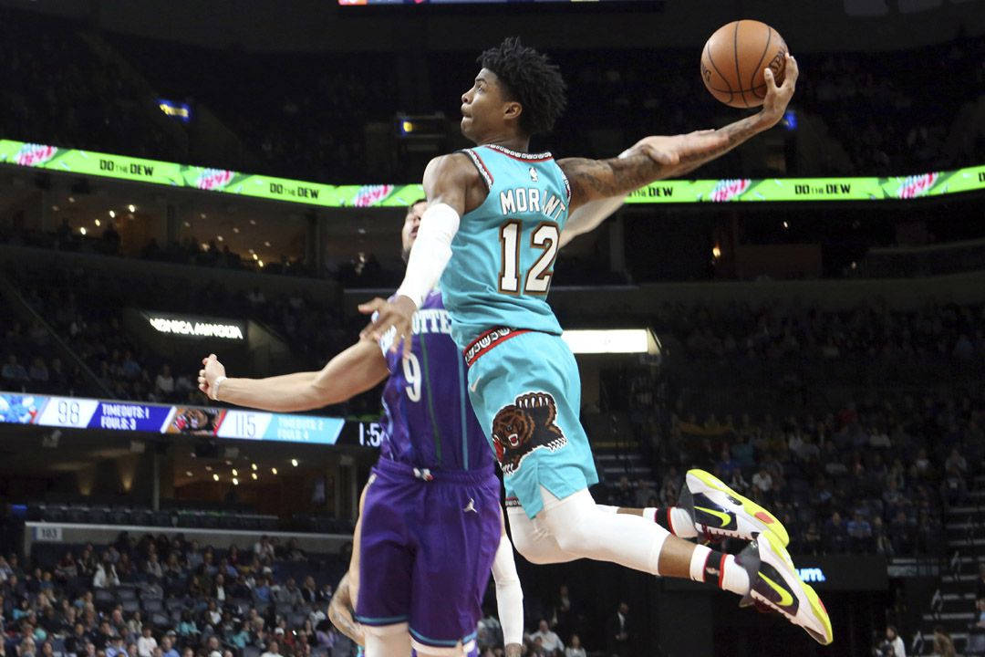 Ja Morant Dunk Charlotte Hornets Game Wallpaper