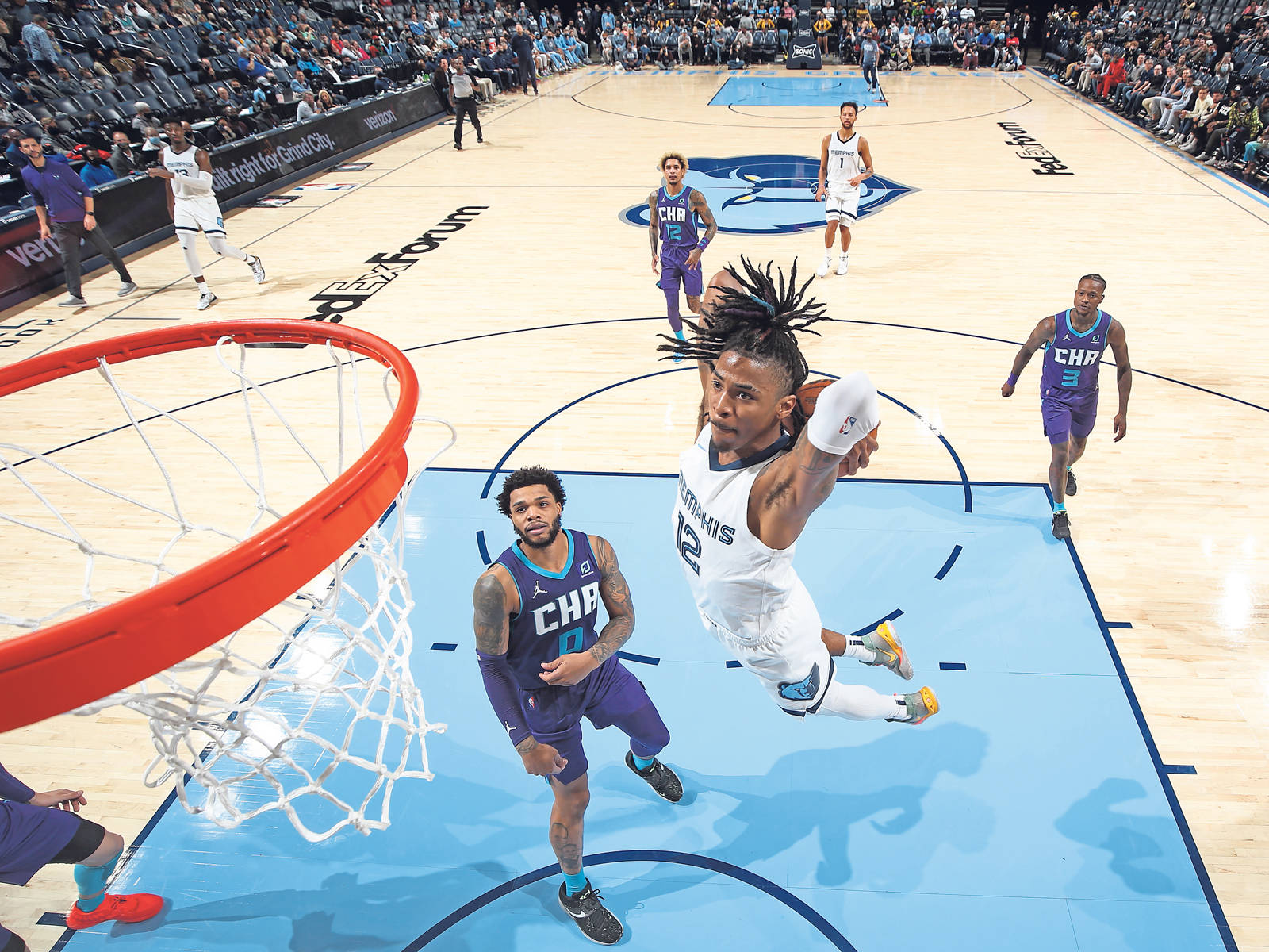 Ja Morant Dunk Fedex Forum Arena Wallpaper