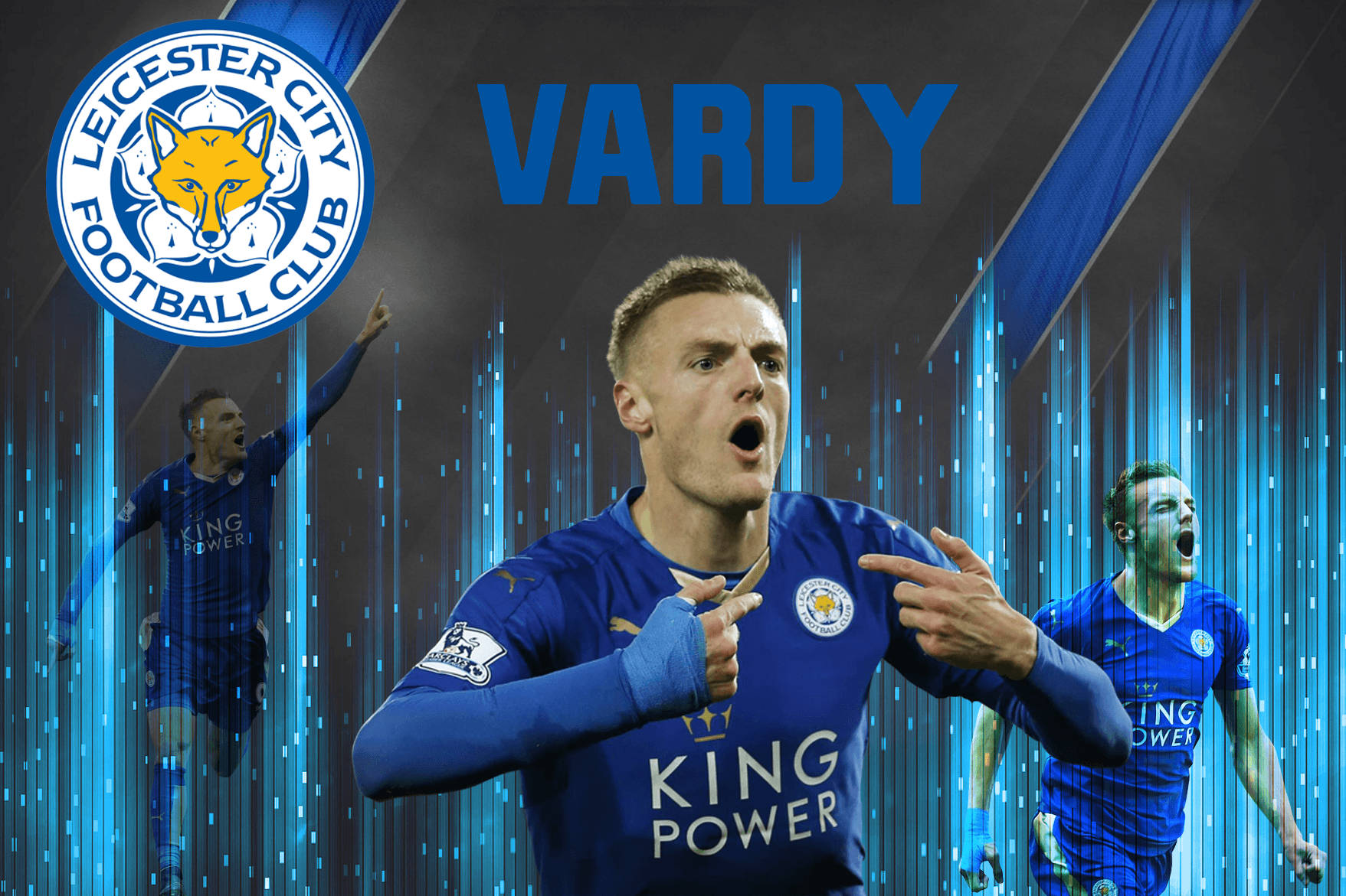 Jamie Vardy Blue Lights Aesthetic Wallpaper