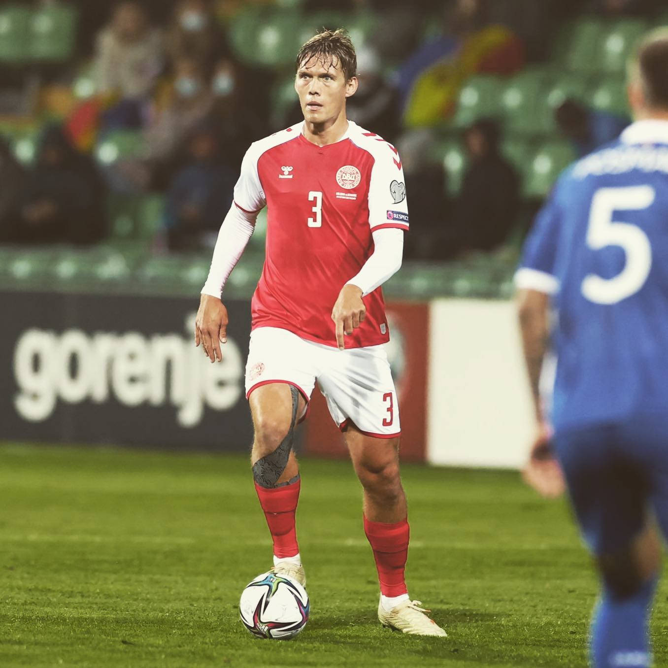 Jannik Vestergaard Wearing Red And White Wallpaper