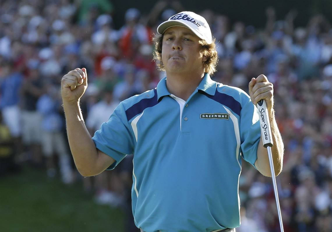 Jason Dufner Celebrates After A Successful Golf Shot Wallpaper