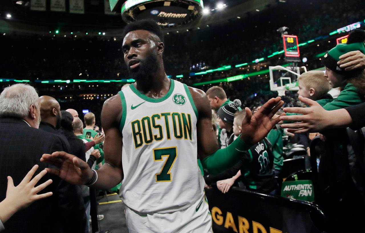 Jaylen Brown With Fans Wallpaper