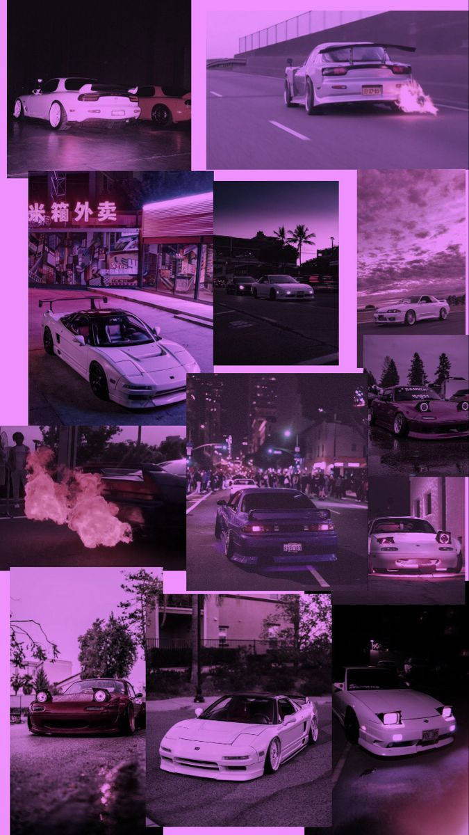 Jdm Aesthetic Photo Collage Wallpaper