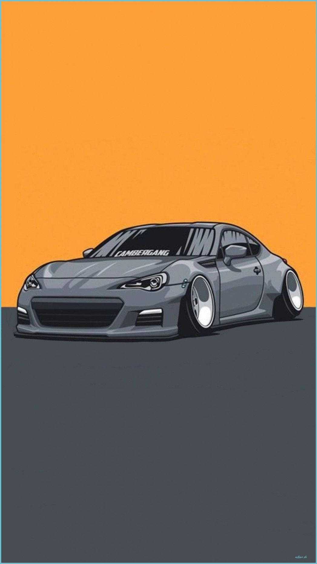 Jdm Car With Orange Background Wallpaper