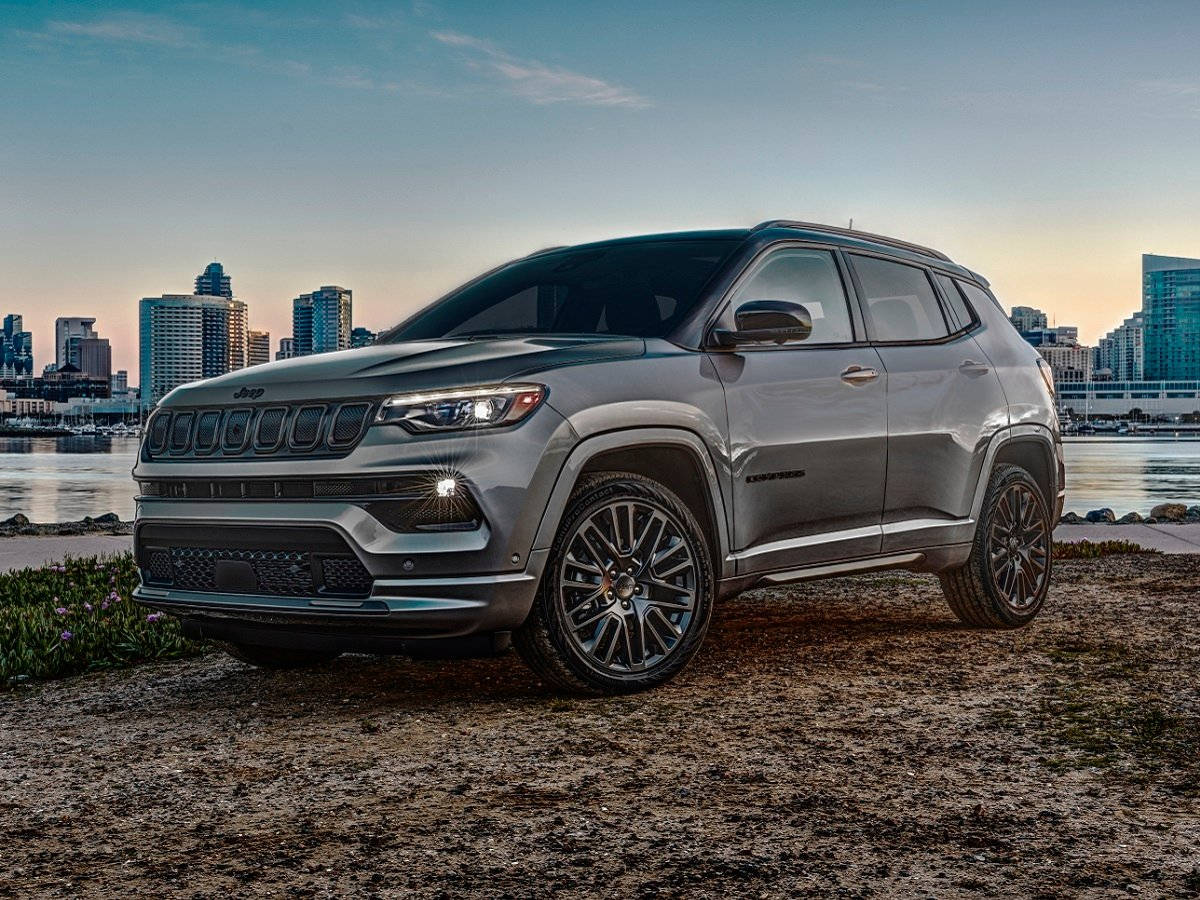 Jeep Compass On Dirt During Sunset Wallpaper